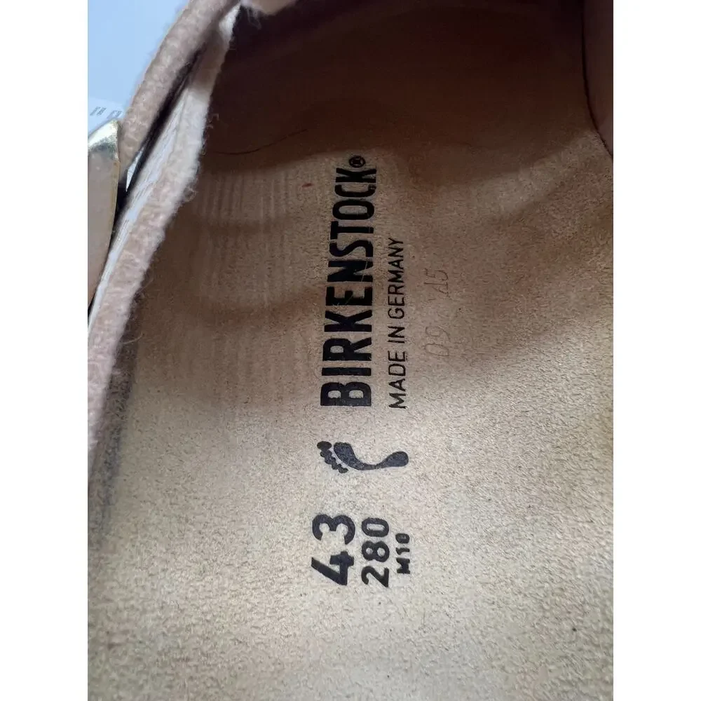 Birkenstock Boston Clogs Men's Size 10 Shiny Gold Python Eggshell New